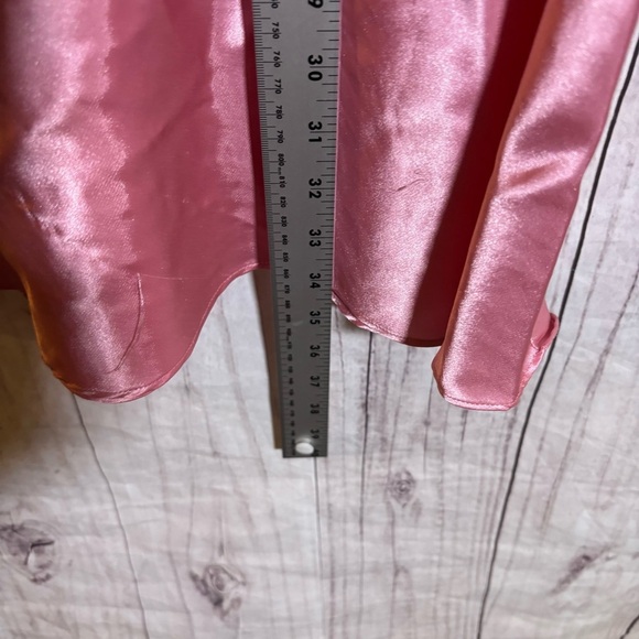 Vintage Nine and CompanyElegant Pink floral Lace Trim Chemise Slip Dress Large - Picture 4 of 6